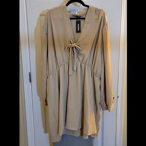 Boohoo Plus Tie Front Dress